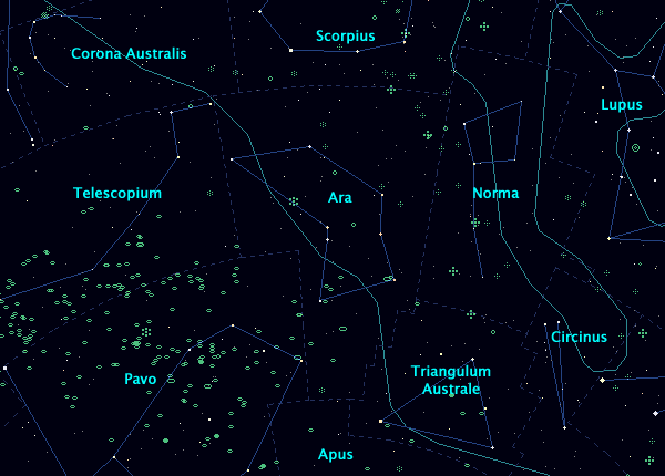 <Clickable Map of constellation Ara>