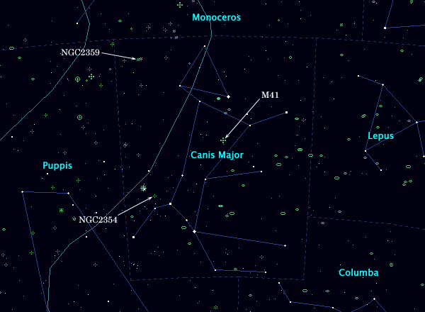 <Clickable Map of constellation Canis Major>