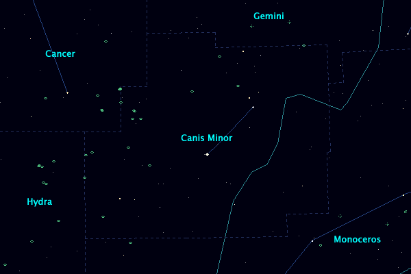 <Clickable Map of constellation Canis Minor>