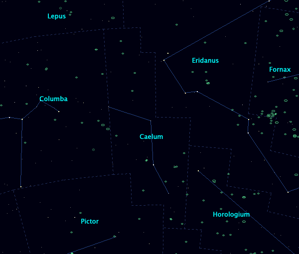<Clickable Map of constellation Caelum>