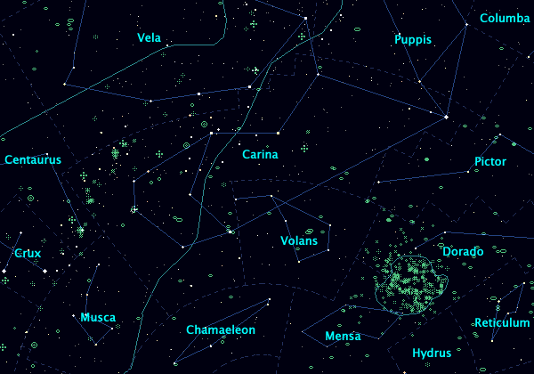 <Clickable Map of constellation Carina>