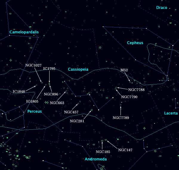 <Clickable Map of constellation Cassiopeia>