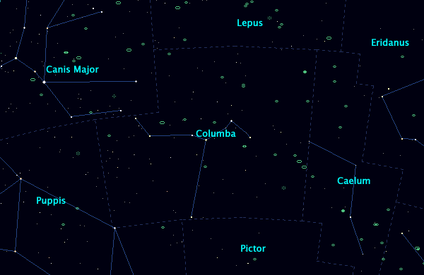<Clickable Map of constellation Columba>