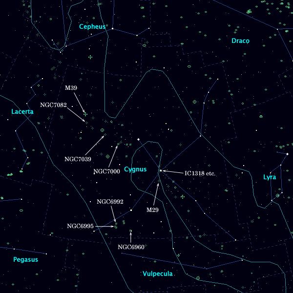 <Clickable Map of constellation Cygnus>