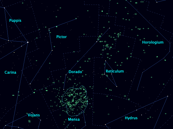 <Clickable Map of constellation Dorado>