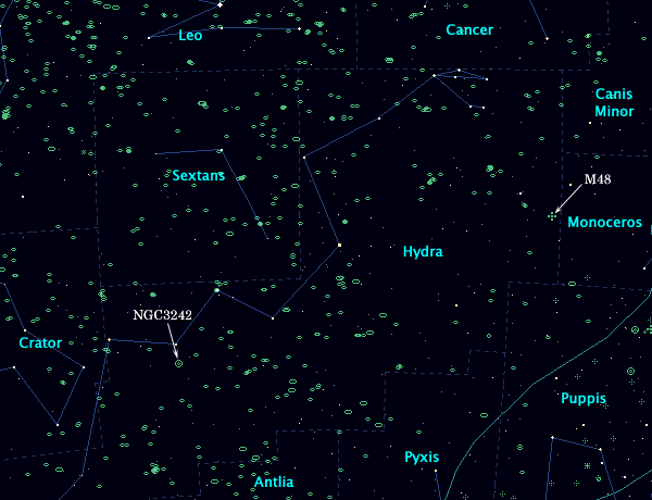 <Clickable Map of constellation Hydra (Western Part)>