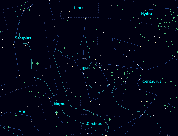 <Clickable Map of constellation Lupus>