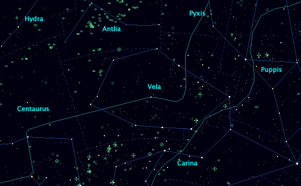 <Clickable Map of constellation Vela>